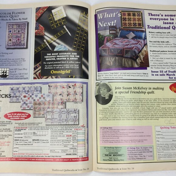 Traditional Quiltworks Pattern Magazine Quilter Feb Mar 1998 Issue No 54 Pattern - Picture 11 of 13